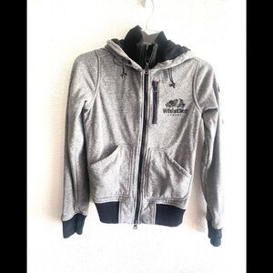 ROOTS whistler Canadá gray full zip hooded sweater size XS